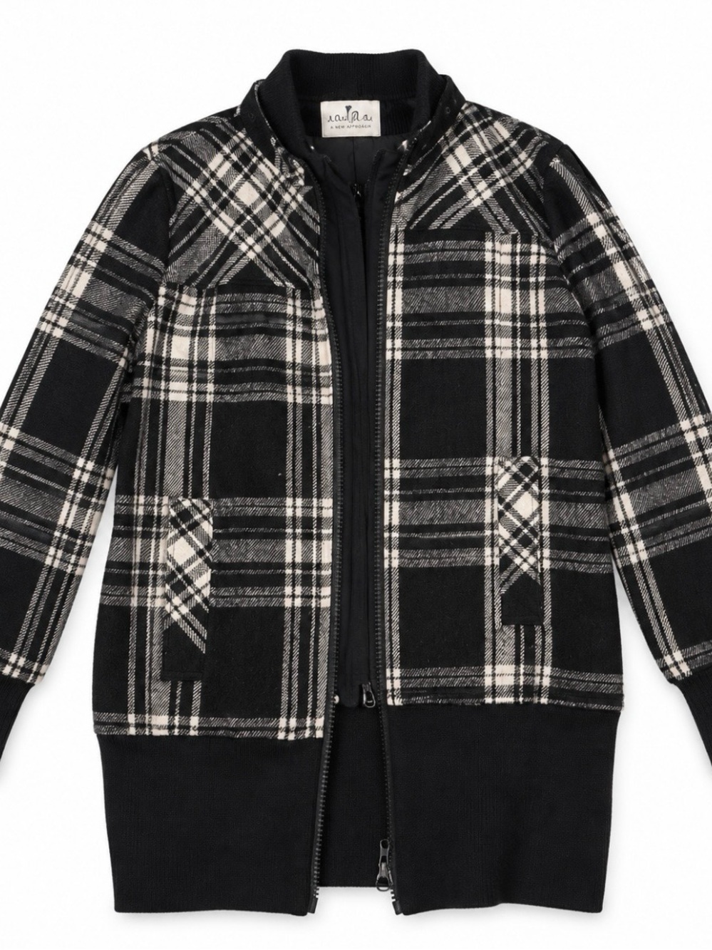 dELiA*s Black & Cream Plaid Bomber Jacket